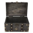 thumbnail image 4 of Wooden Treasure Chest, Durable Wood Wide Application Wooden Jewelry Box  For Cards, 4 of 8