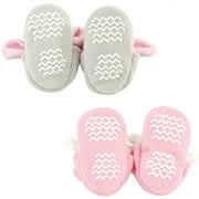 Hudson Baby Infant Girl Cozy Fleece Booties, Elephant Zebra, 6-12 Months
