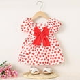 thumbnail image 2 of Hihipz Toddler Girls Dresses Puff Sleeve Oversized Bow Floral Print Dress Kids Girls Stylish Everyday Wear Photoshoots Outdoor Dresses,18 -24 Months, 2 of 3