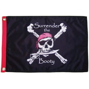 Flappin' Flags Surrnder the Booty Pirate Decorative Garden Flag 12 x 18 in.