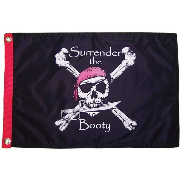 Flappin' Flags Surrnder the Booty Pirate Decorative Garden Flag 12 x 18 in.