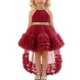 thumbnail image 2 of ATOGUTA Elegant Dresses for Girls Red Sleeveless Tulle Formal Wedding Pageant Party Fancy Princess Ball Gown Dresses 6M-4T, 2 of 7
