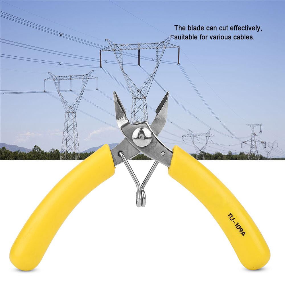 Tebru Side Cutting Nippers, 5in Electronic Diagonal Pliers Cable Side