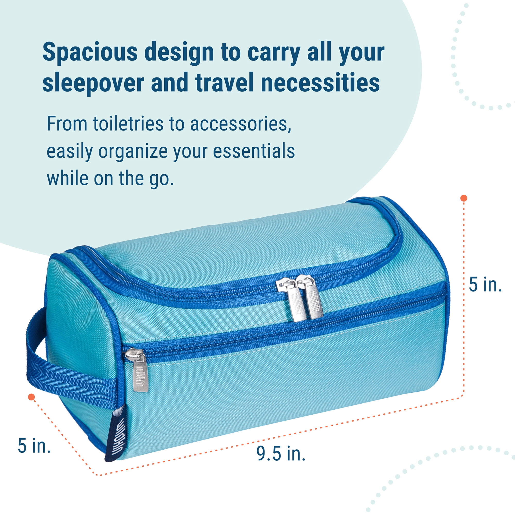 Wildkin Kids Travel Toiletry Bag (Aqua)
