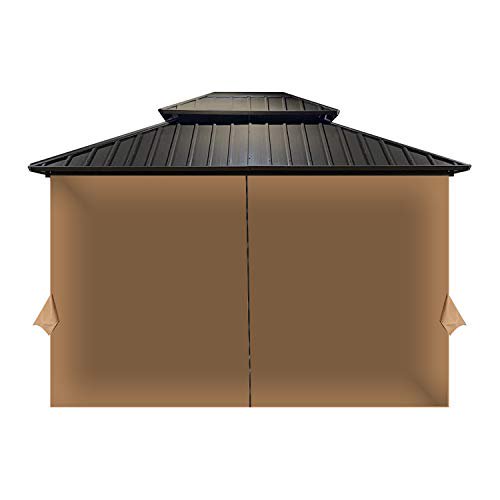 COWVIE Gazebo Curtain Replacement Universal 4-Panel Sidewalls 10' x 12' (Only Curtain)