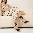 thumbnail image 4 of Cushionaire Bonita Platform Espadrille Wedge Sandals for Women, Closed Toe Lace Up Ankle Wrap Dressy Everyday Womens Heels, 4 of 17