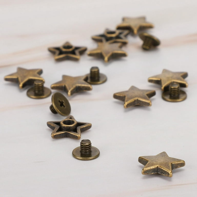 50 Sets Star Studs Rivets Star-Shaped Studs With Spikes Hand Pressed Rivets  For Leather Crafting, Decorating Clothes, Jackets, Belts, Footwear, And  Bags 