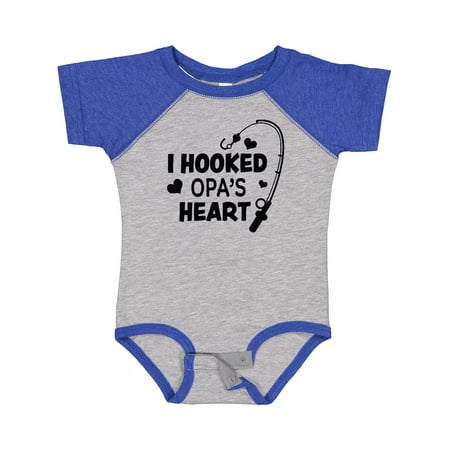 

Inktastic I Hooked Opa s Heart with Fishing Rod Gift Baby Boy or Baby Girl Bodysuit