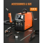 HITBOX 200A 4-in-1 MIG TIG Welder, 110V/220V Dual Voltage, Synergic Portable Welding Machine