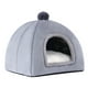 thumbnail image 3 of Cama para gatos, cama para perros, cabaña para dormir, siesta relajante, nido para perros y gatos semicerrado suave, tienda de campaña para gatos auto Gris L, 3 of 10