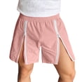 thumbnail image 2 of Gym Shorts Men Summer Casual Elastic Waist Front Zipper Straight Leg Relaxed Fit Athletic Workout Shorts with Pockets, 2 of 7
