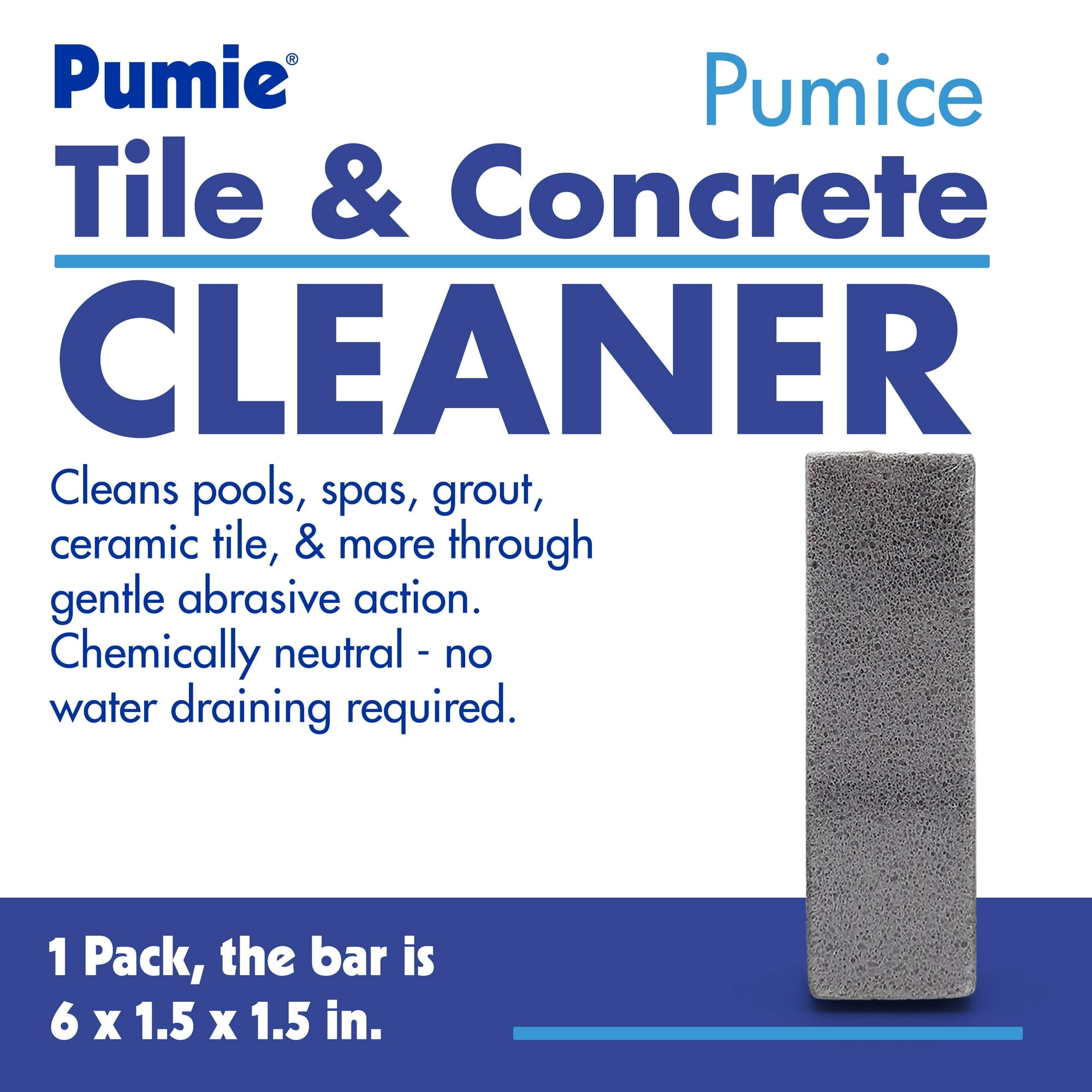 (4 pack) Pumie Pool Blok Tile & Concrete Cleaner Bar, Swimming Pool Stain Remover, 1 Count