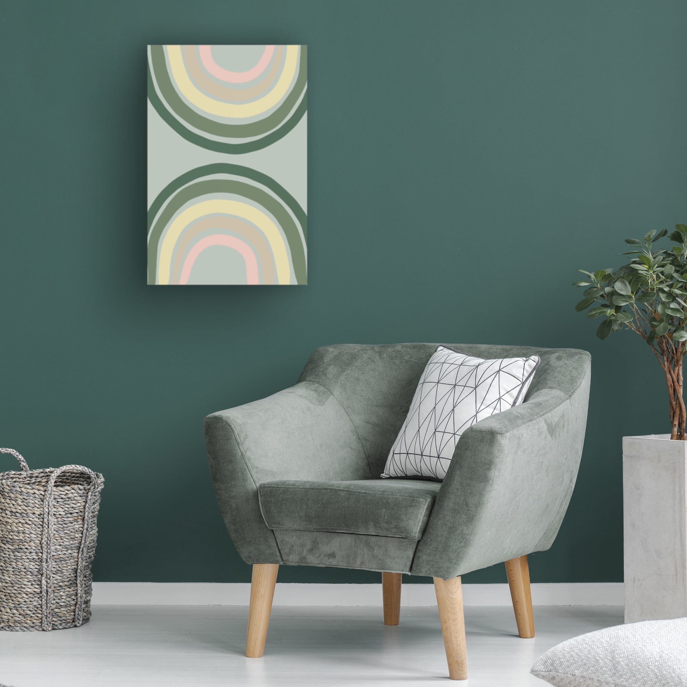 Canvas Wall Art - Pictufy Studio 'Double Rainbow Green' Wall Art for Living Room, Bedroom, or Office Décor by Trademark Fine Art - 30 x 47 Inches