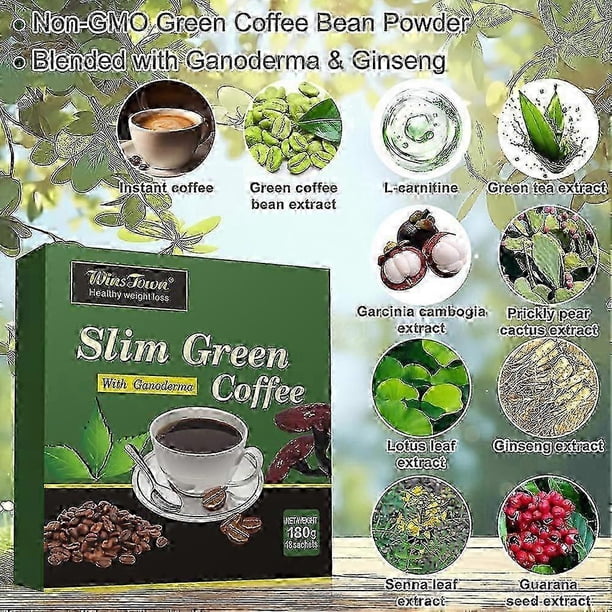 l carnitine instant coffee for weight loss slimming coffee 18-54pcs Green Coffee Green Slim Coffee with Ganoderma Weight-Loss Coffee  for Women And Men 25-26