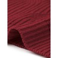 thumbnail image 5 of Agnes Orinda Women's Plus Size Halloween Outfits Sweater Cable Knit Turtle Neck Long Sleeve Ribbed Cuff Fall Winter Chunky Pullover Sweaters 3X Burgundy, 5 of 6
