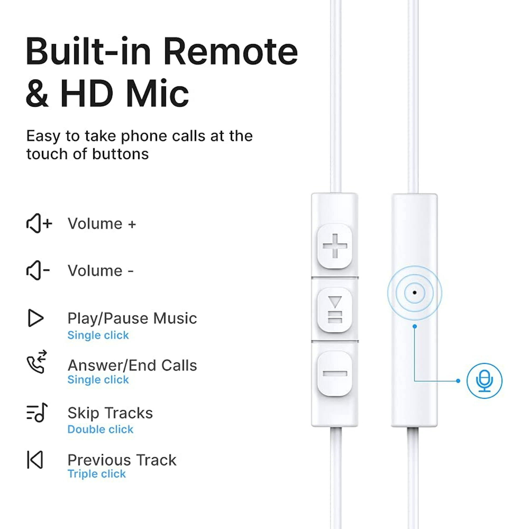 iPhone Headphones Wired Lightning Headphones for iPhone 13 12 Pro Max MFi Certified Lightning Earbuds with Microphone Volume Control for 11 XR SE Walmart