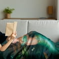 thumbnail image 3 of Underwater Soft Flannel Fleece Throw Blanket, Fantasy Mermaid in Lake with Lilies Blossom Plants Leaves, Cozy Plush for Indoor and Outdoor Use, 60" x 80", Green Brown Jade Green, by Ambesonne, 3 of 5