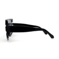 thumbnail image 4 of Womens 80s Funky Oversize Flat Top Plastic Shield Sunglasses All Black, 4 of 4