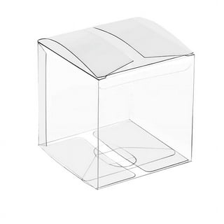 1Set Foldable Transparent PVC Boxes with Paper Pedestal Clear Boxes:  16pcs/set Pedestal: 16pcs/set 