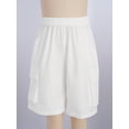 thumbnail image 3 of Haitryli Girls Kids Boys Cargo Shorts Hip-hop Fashion Clothing And Work Pants Gymnastic Trunk Gym Bottoms White 130-M, 3 of 6