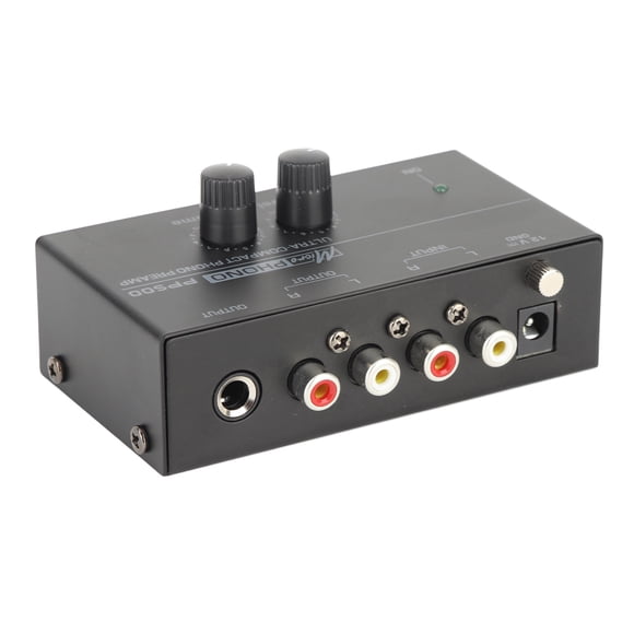 Phono Turntable Preamp Ultra Low Noise Independent Volume Control Phonograph Preamplifier for Record Player with Rugged Metal Shell Compact Size Portable