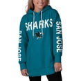 thumbnail image 4 of Women's G-III 4Her by Carl Banks Teal San Jose Sharks Extra Inning Pullover Hoodie, 4 of 4