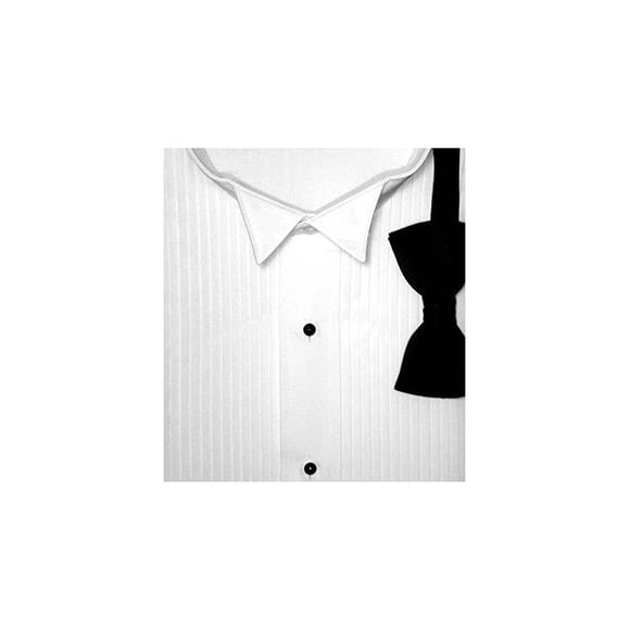 Tuxedo Dress Shirt w/ Bow Tie 40% Polyester 60% Cotton 1/4" 2xl3435 Pintuck (Pleat)