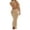 Khaki, variant on KOMOO Women Knit Tank Dress Sleeveless Backless Split Cocktail Dresses Bodycon Party Long Dress