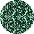 thumbnail image 1 of Ahgly Company Indoor Round Abstract Turquoise Blue Modern Area Rugs, 3' Round, 1 of 4