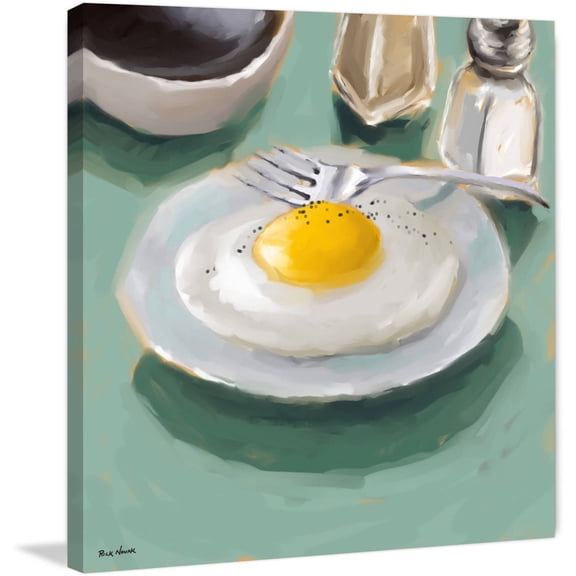 Marmont Hill "Fried Egg" by Rick Novak Painting Print on Wrapped Canvas