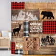 thumbnail image 4 of Cabin Bear Shower Curtain, Country Wildlife Deer Forest Decor Bathroom Curtains, Hunting Woodland Farmhouse Fabric Accessories Set Curtains with Hooks, 72X84in, 4 of 5