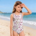 thumbnail image 2 of Grblisyd Girls One Piece Swimsuits Cute Cartoon Crew Neck Swimwear Athletic Bathing Suit 2-13Y, 2 of 6