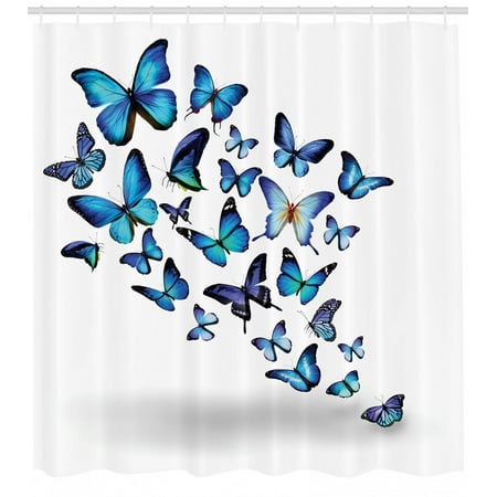 Butterflies Decoration Shower Curtain Set Group Of Flying