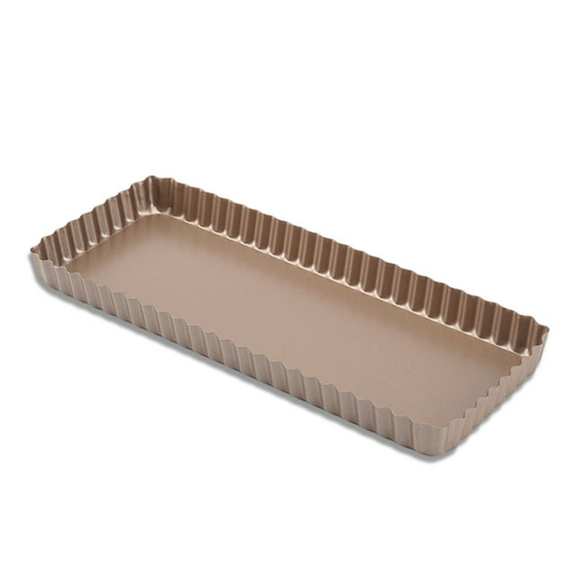 MesaSe Toast Pan Rectangular Non-stick Baking Tray Kitchen Cooking Cake Mold with Removable Bottom Gold