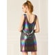thumbnail image 5 of INSPIRE CHIC Vestido De Fiesta Club Mini Metalizado Brillo Atractivo Sin Mangas Para Mujeres Púrpura S, 5 of 6
