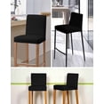 thumbnail image 5 of Black Bar Stool Covers Set of 6, Solid Color Farmhouse Black Stretch Washable Bar Chair Covers with Backs, Removable Pub Counter Height Chair Cover for Kitchen Dining Room Cafe, 5 of 7