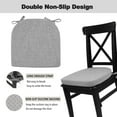 thumbnail image 3 of Chair Cushions for Dining Chairs 4 Pack, Memory Foam Chair Pads with Ties and Non-Slip Backing - Seat Cushion for Kitchen Chair 16x16x2, Light Gray, 3 of 6