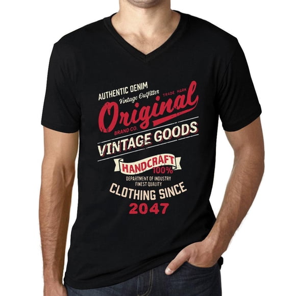 T-Shirt Graphique pour Hommes Col en V Vêtements Vintage Originaux depuis 2047