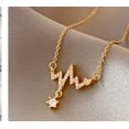 thumbnail image 5 of Midir&Etain Zircon Heartbeat Necklace 18K White Gold Plated - Dainty Pulse Jewelry For Women Gift For Mom Daughter Sister & Friends, 5 of 6