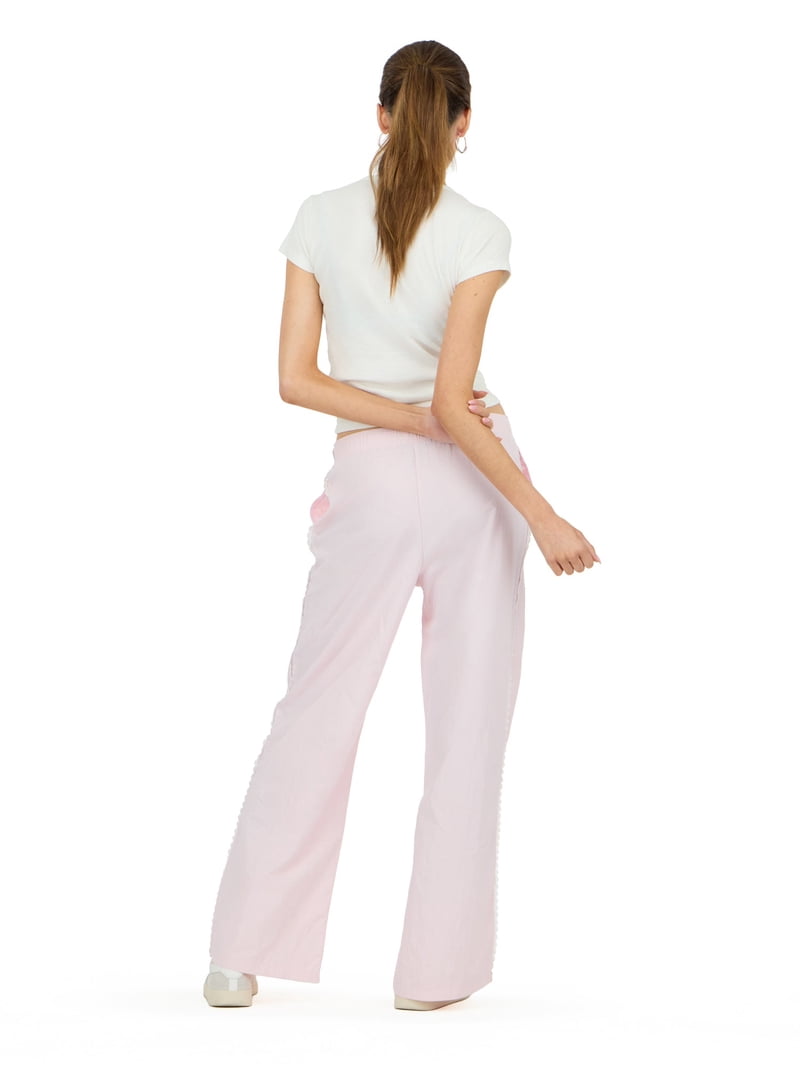 Forever 21 Women's Nylon Wide Leg Pant with Lace Trim, Sizes XS-XL