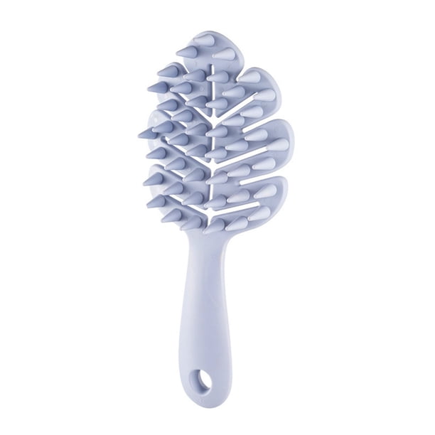 Cepillo de masaje del cuero cabelludo para el cuidado del cabello de silicona champú cepillo de mango largo desenredador de pelo húmedo seco Uso Hombres Casa Baño