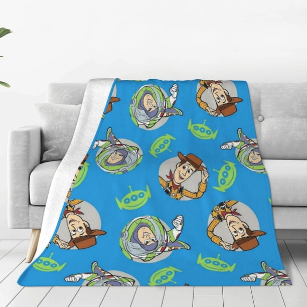 Manta de dibujos animados de Toy Story para niños y niñas, súper suave, acogedora y cálida, manta de franela ligera y difusa para sofá, cama, viajes y regalos de campamento, 80 x 60 pulgadas