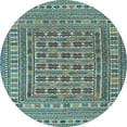 thumbnail image 1 of Ahgly Company Indoor Round Southwestern Light Blue Country Area Rugs, 7' Round, 1 of 4