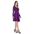 thumbnail image 2 of 24seven Comfort Apparel Womens Long Sleeve Knee Length Skater Dress, 2 of 4