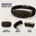 thumbnail image 2 of Vietnam Veteran Honor Bracelet, 1955-1975 Commemorative Braided Wristband, All Gave Some Some Gave All Metal Cuff Bangle, Black Woven Commemorative Military Bracelet Gift for Veterans, 2 of 5