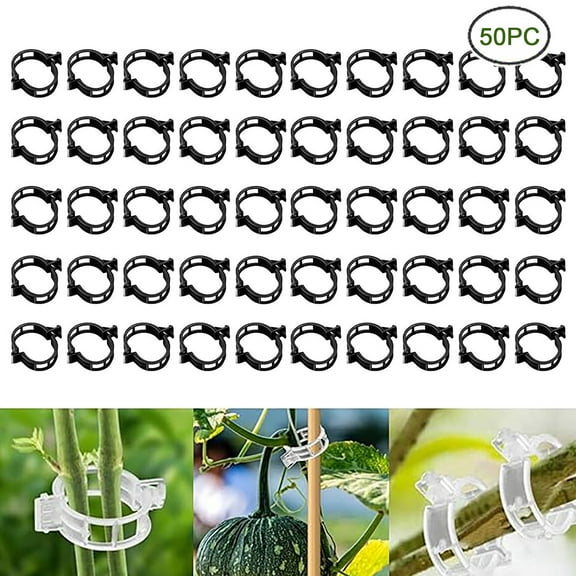 Plant Support Clips, Harpi Plastic Trellis Plant Support Clips for Support, Tomato Fixed Clip Hanger Vegetable Melon Fruit Tomato Clip Plant Clip Plastic Binding Clip Tomato Ring Clip