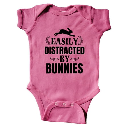 

Inktastic Easily Distracted by Bunnies Gift Baby Boy or Baby Girl Bodysuit