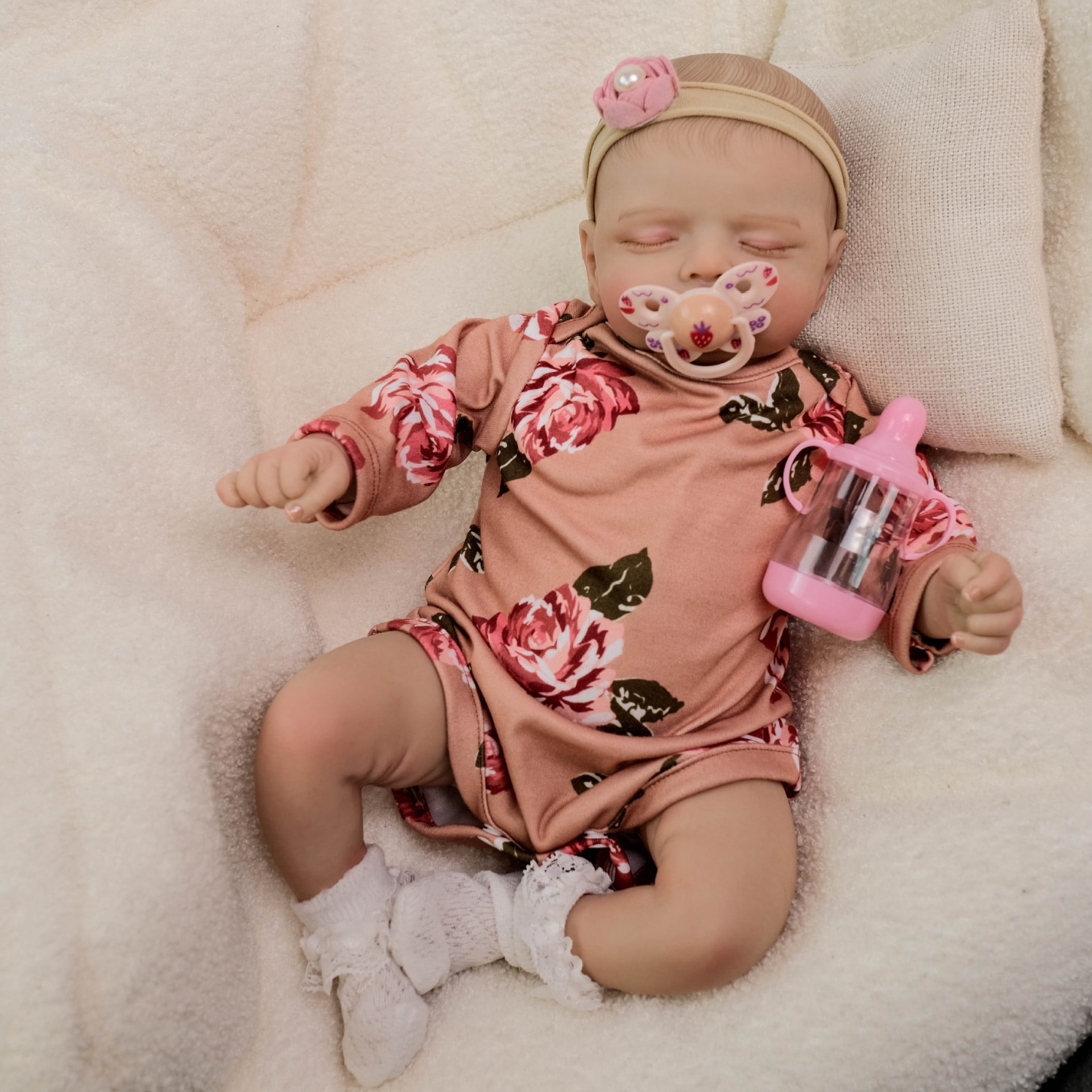 Lifelike Reborn Baby Dolls - Sleeping Realistic Newborn Soft Body Real Life Girl Dolls with Accessories Gifts  & Collection, 20 inches