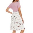 thumbnail image 3 of Women's Short Sleeve Maternity Dress Patchwork Pregnancy Clothes with Pockets, 3 of 6