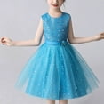 thumbnail image 4 of breaise Girls Sequin Tulle Dress Sleeveless Sequined Crew Neck Sparkly Pageant Formal Fancy Birthday Party Dresses, 4 of 10